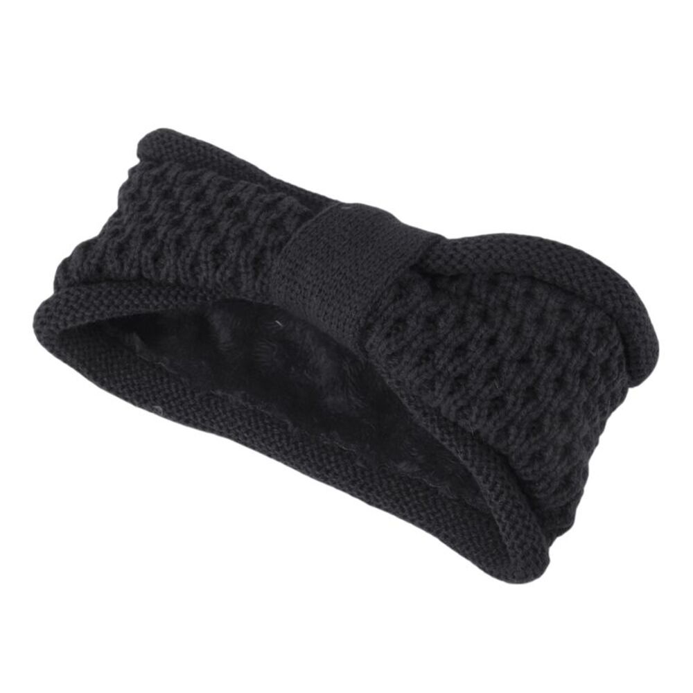 Comfortable Bow Warm Headband Dark Gray